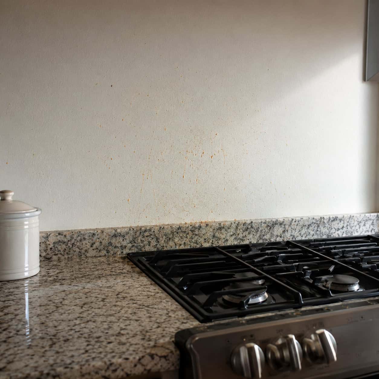 A skimpy or missing backsplash