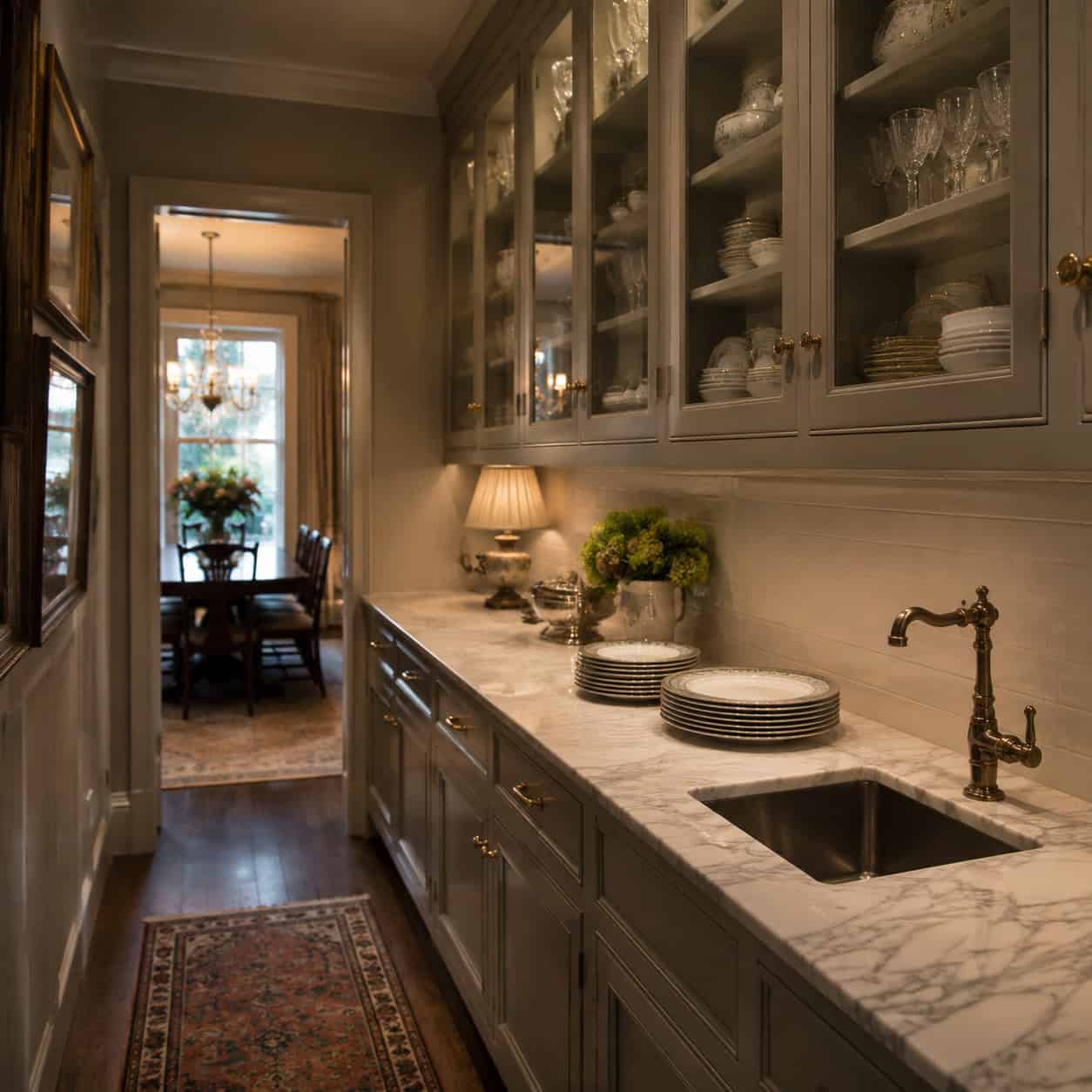 The Butler's Pantry Between Kitchen and Dining Room
