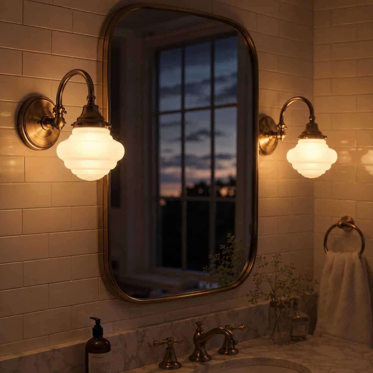 Milk-Glass Wall Sconces