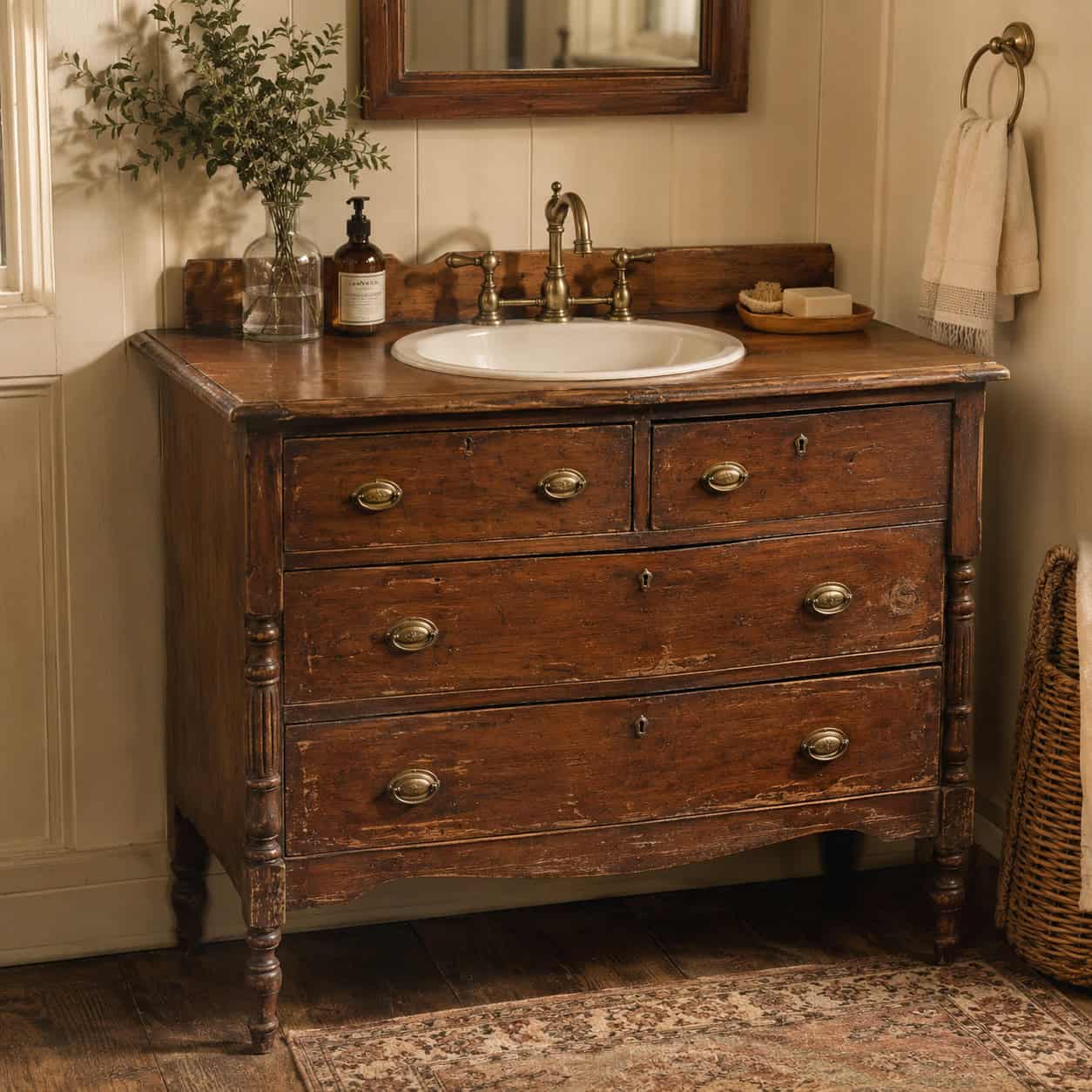 Furniture-Style Vanity from a Repurposed Dresser