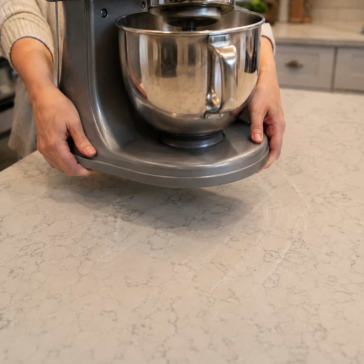 Dragging the stand mixer instead of lifting it