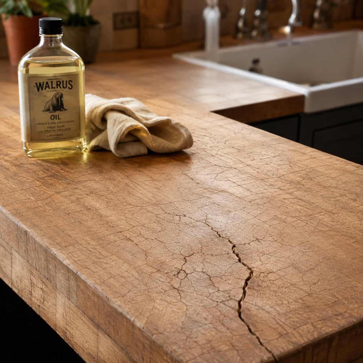 Never oiling your butcher block