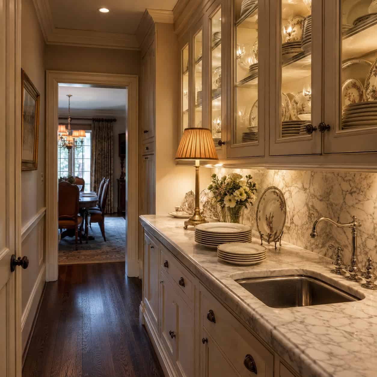 The Butler's Pantry Between Kitchen and Dining Room