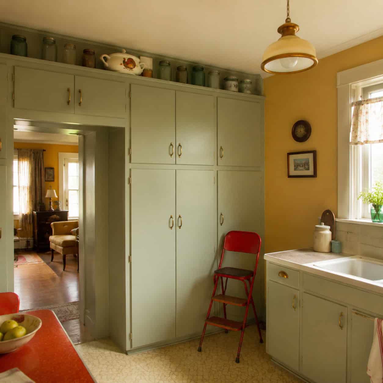 Cabinets Ran to the Ceiling — And a Stepstool Chair Lived in the Corner