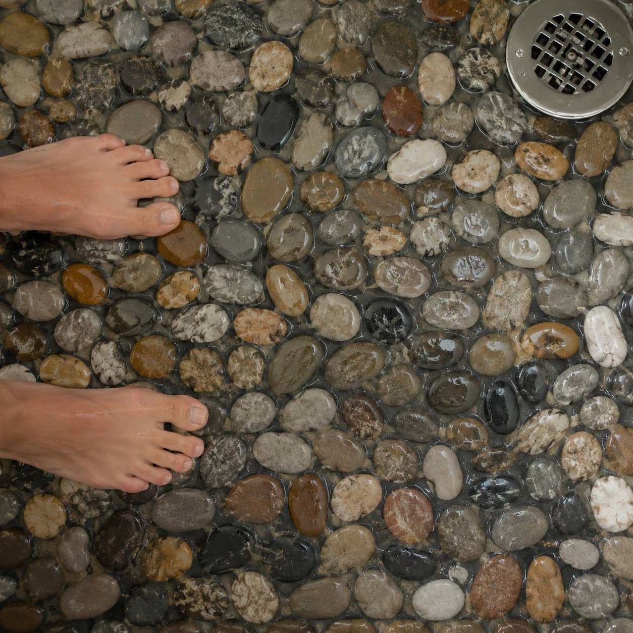 The Pebble-Tile Shower Floor