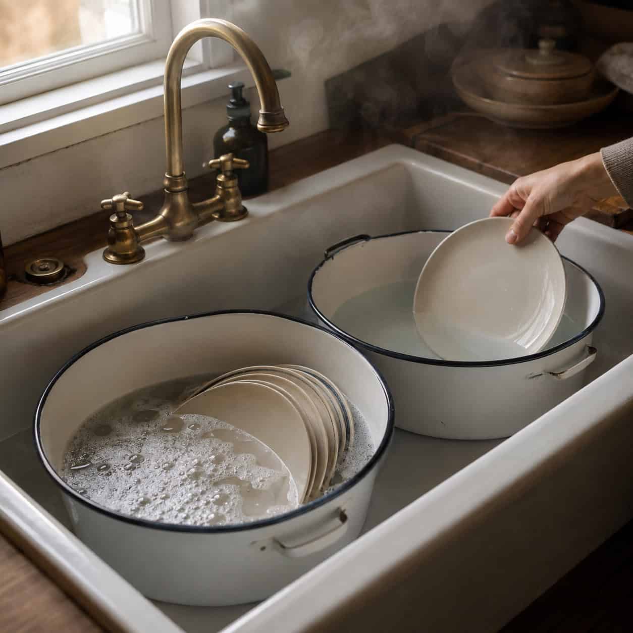 A Dishpan Instead of a Running Tap