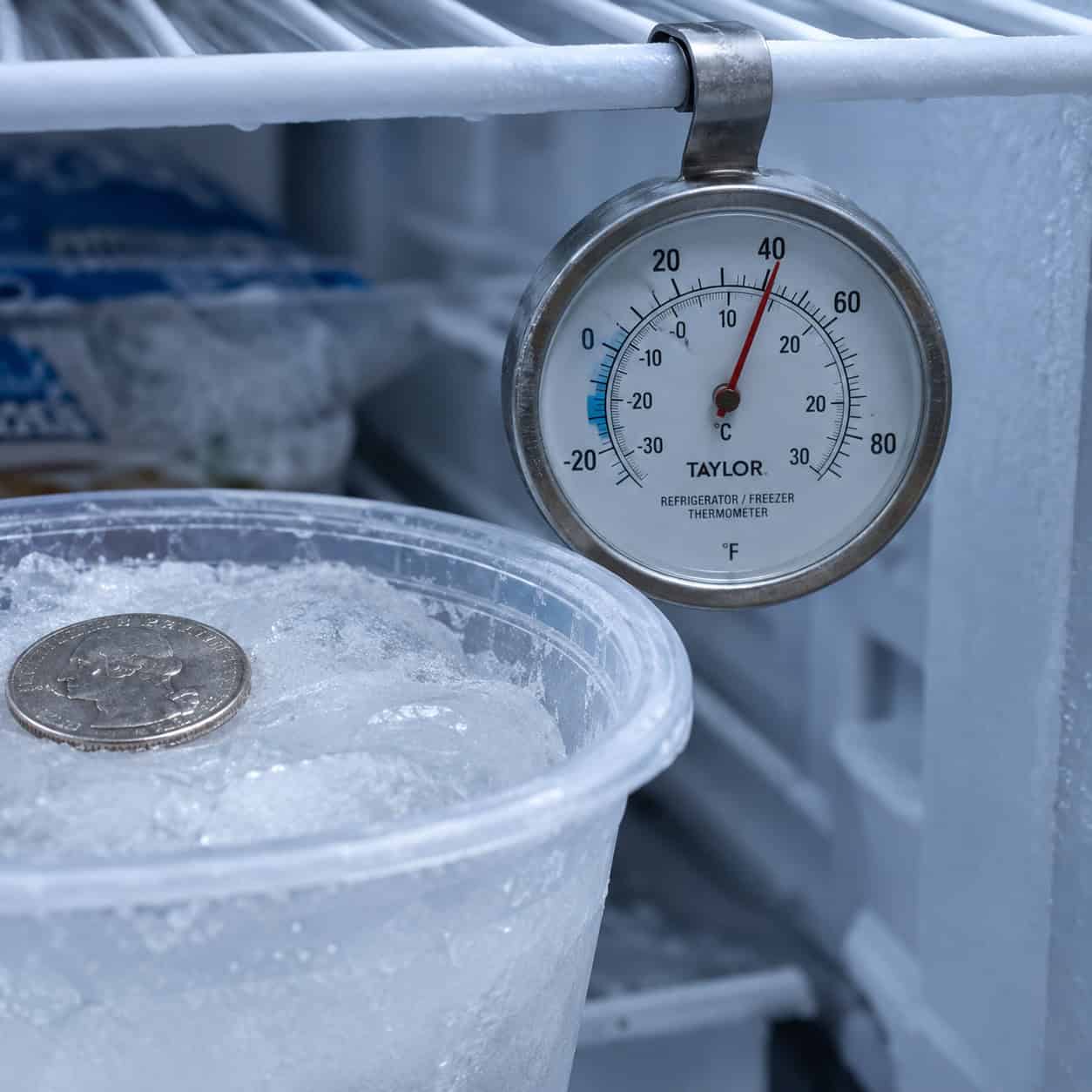An Appliance Thermometer (and the Frozen-Quarter Trick)