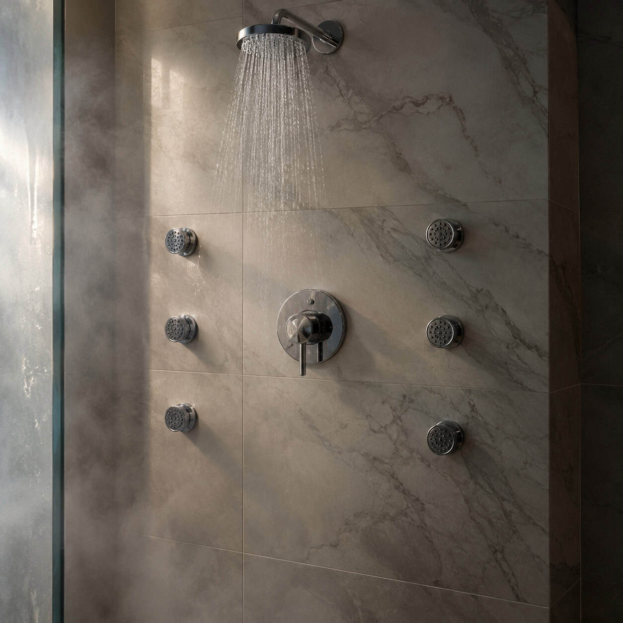 The Six-Jet Body Spray Shower System