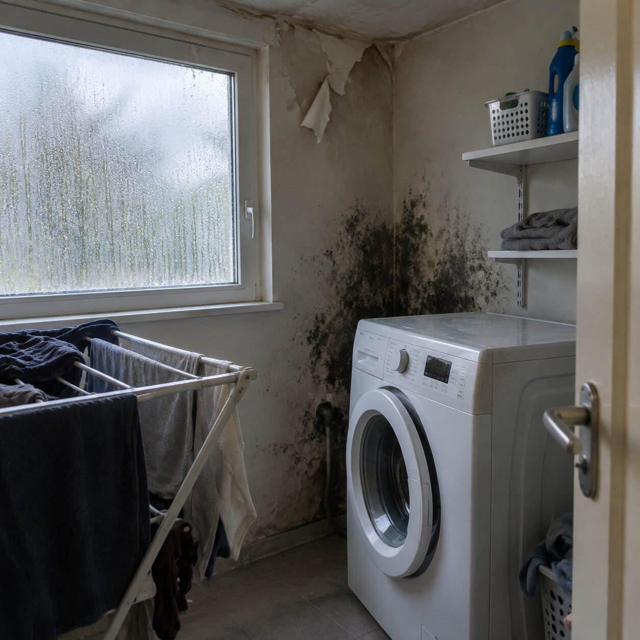 No Exhaust Fan in a Closed Laundry Room