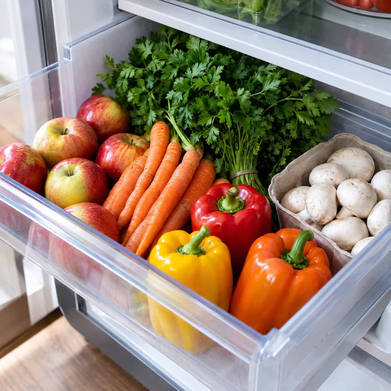 Whole Fruit, Raw Vegetables, Fresh Herbs, and Mushrooms