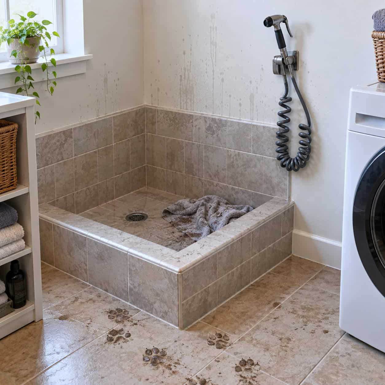 A Dog Wash Station in the Laundry Room