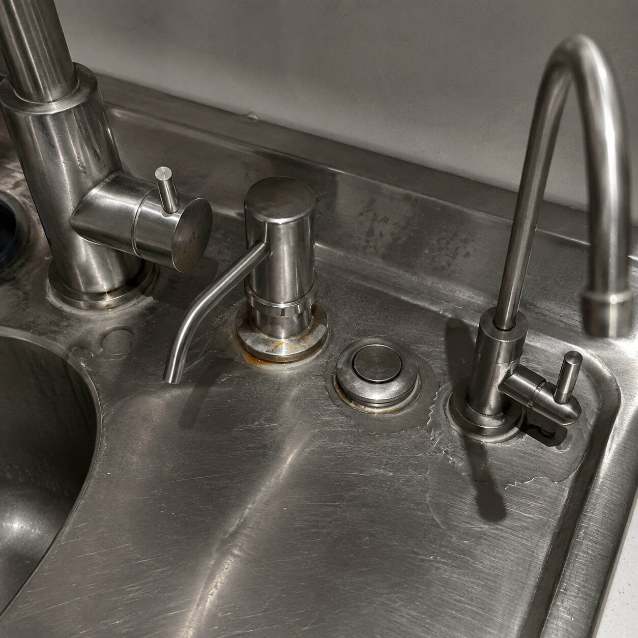 Deck-Mounted Soap Dispensers, Air Switches and Filtered-Water Taps