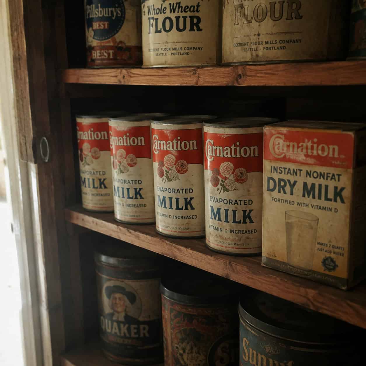 Evaporated and Powdered Milk on the Shelf