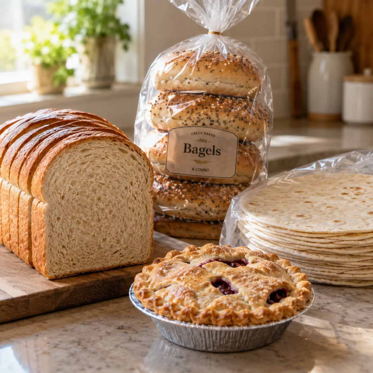 Bread, Bagels, Tortillas, and Fruit Pies