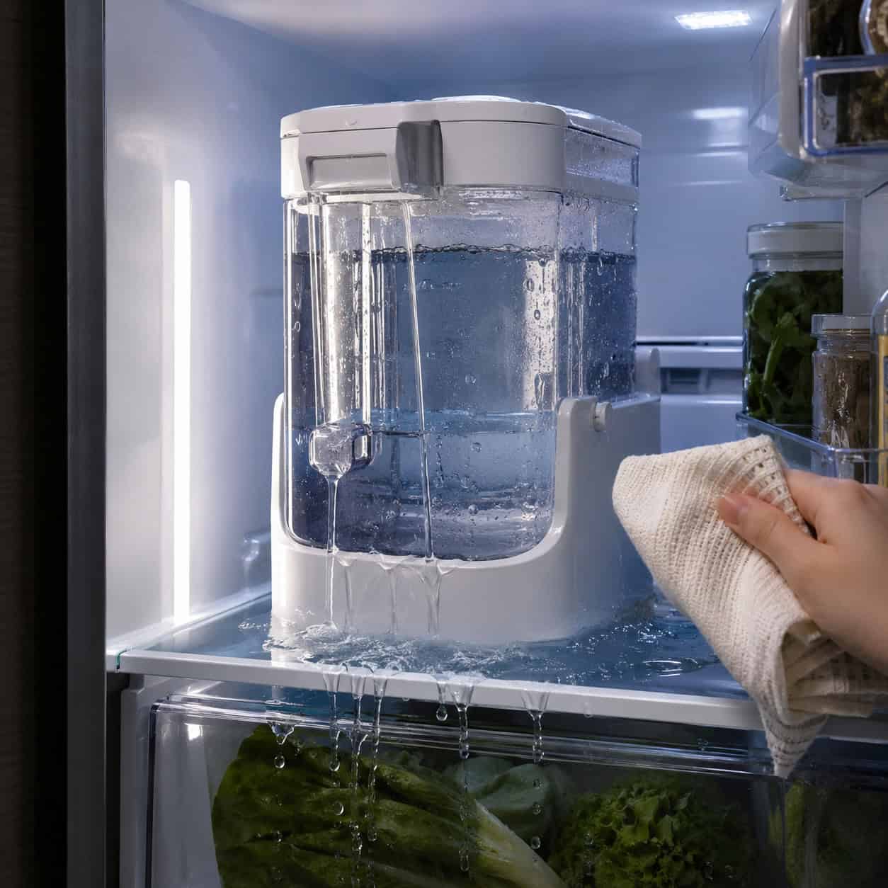 The Auto-Fill Water Pitcher Inside the Refrigerator