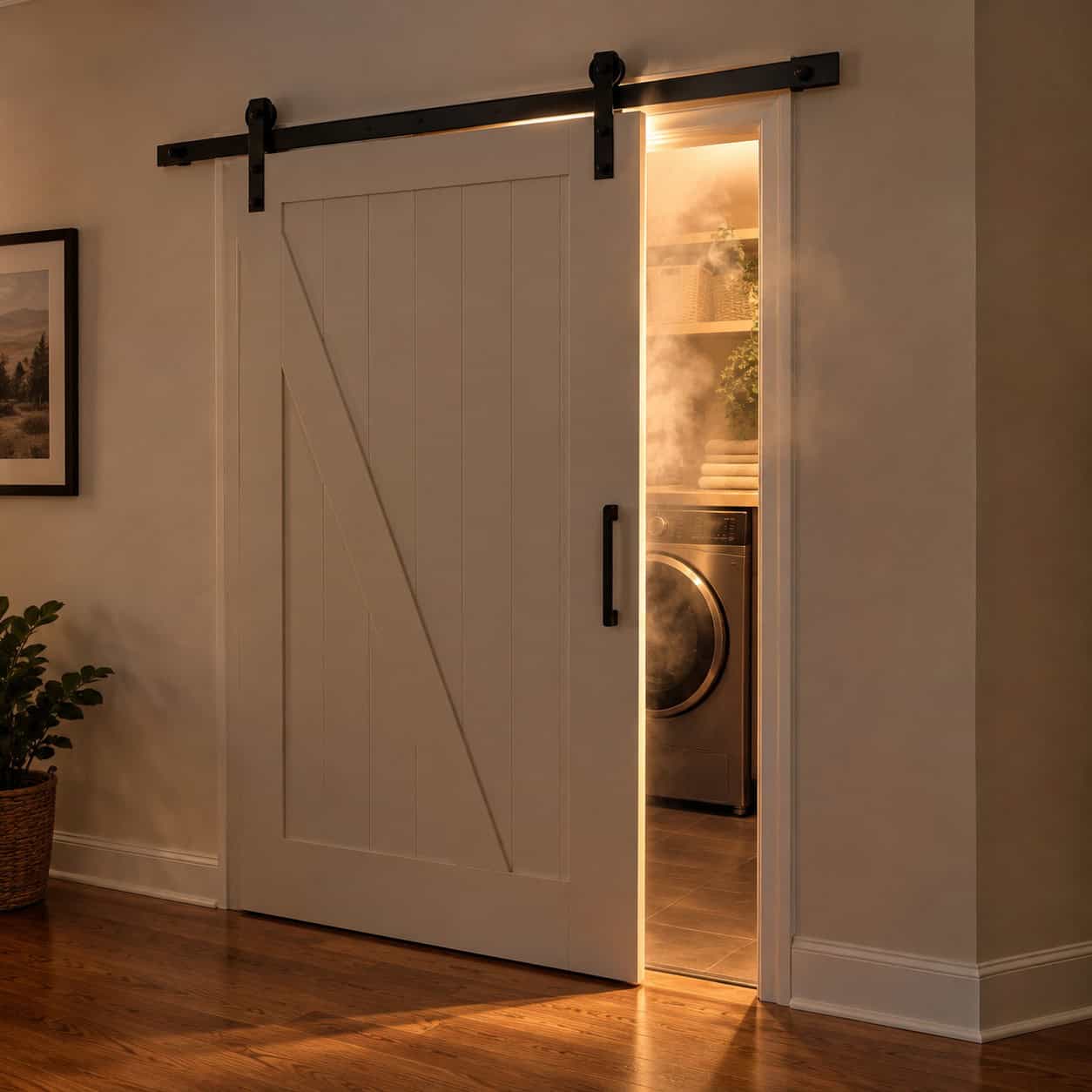 A Barn Door on the Laundry Room