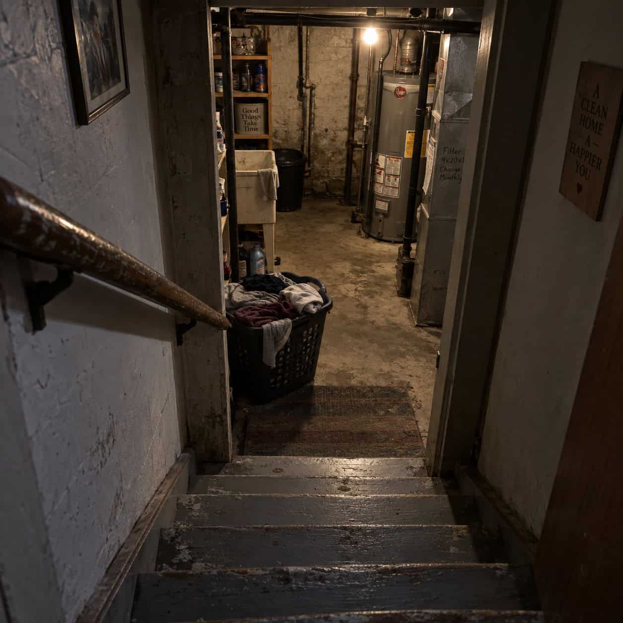 A Basement Laundry Two Floors From the Bedrooms
