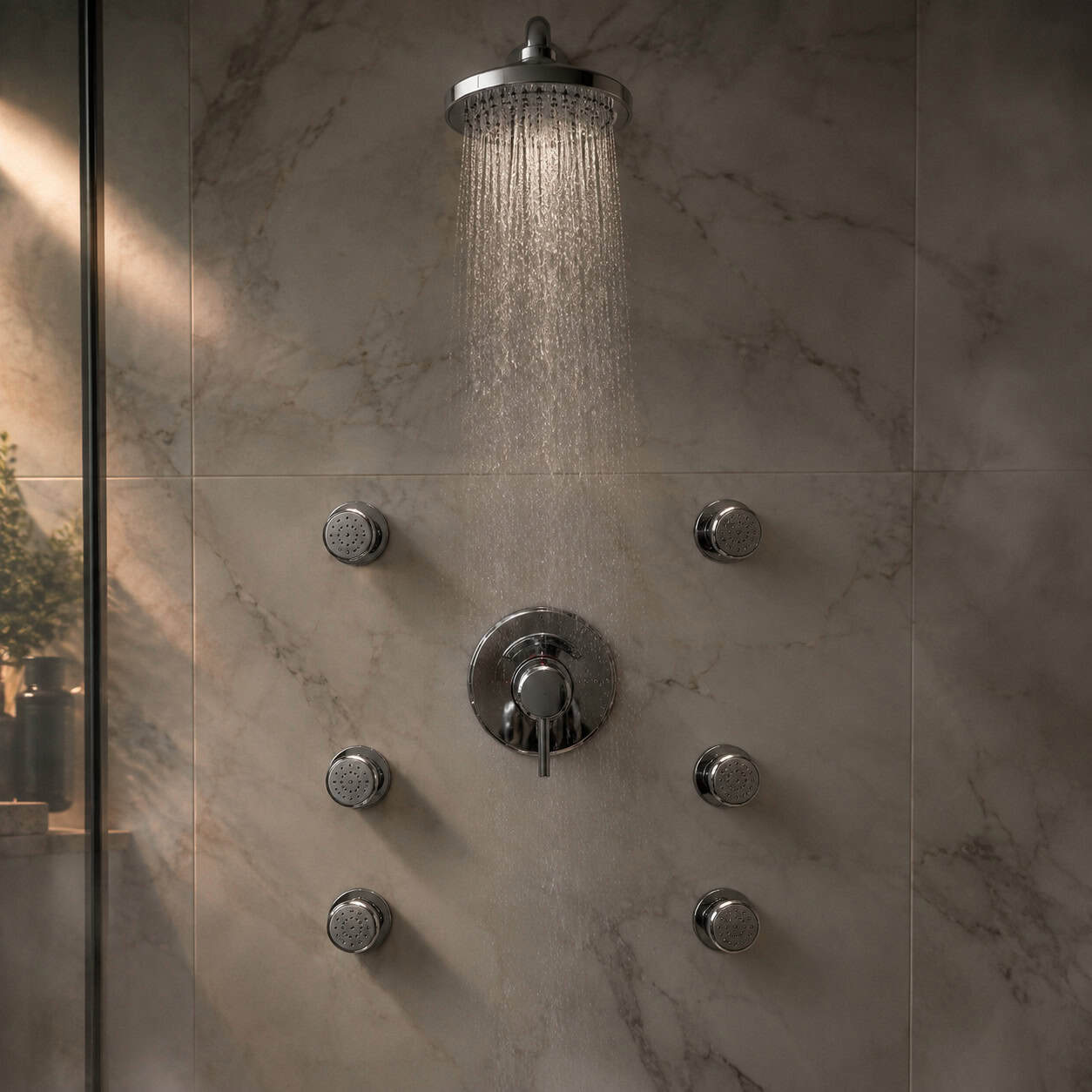 The Six-Jet Body Spray Shower System