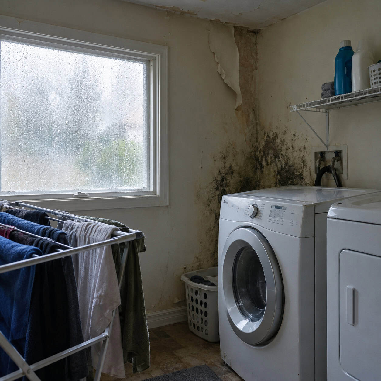 No Exhaust Fan in a Closed Laundry Room