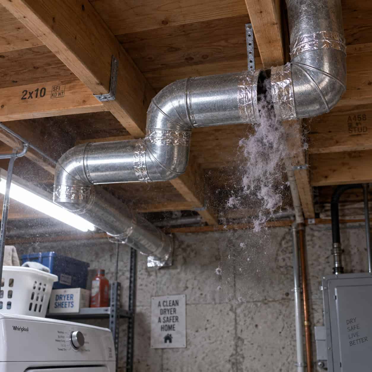 A Dryer Duct Run Full of Elbows