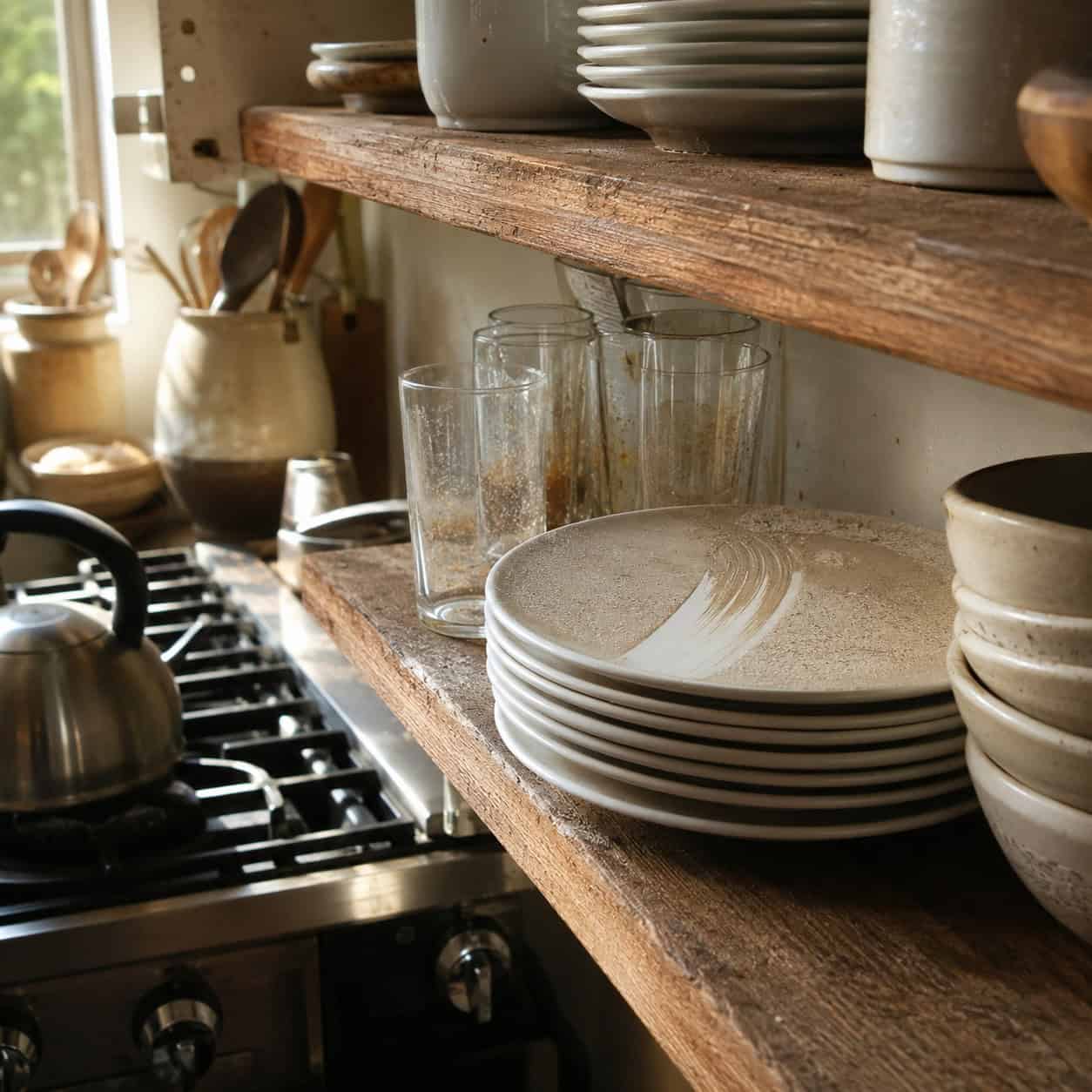 Open Shelving Instead of Upper Cabinets