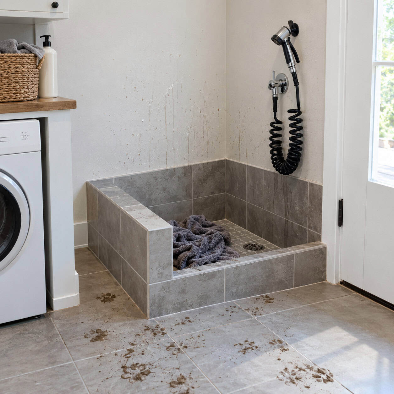 A Dog Wash Station in the Laundry Room