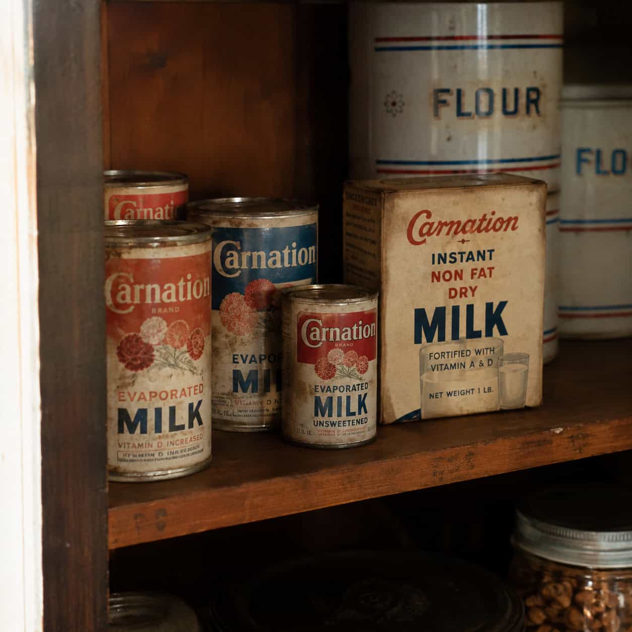 Evaporated and Powdered Milk on the Shelf
