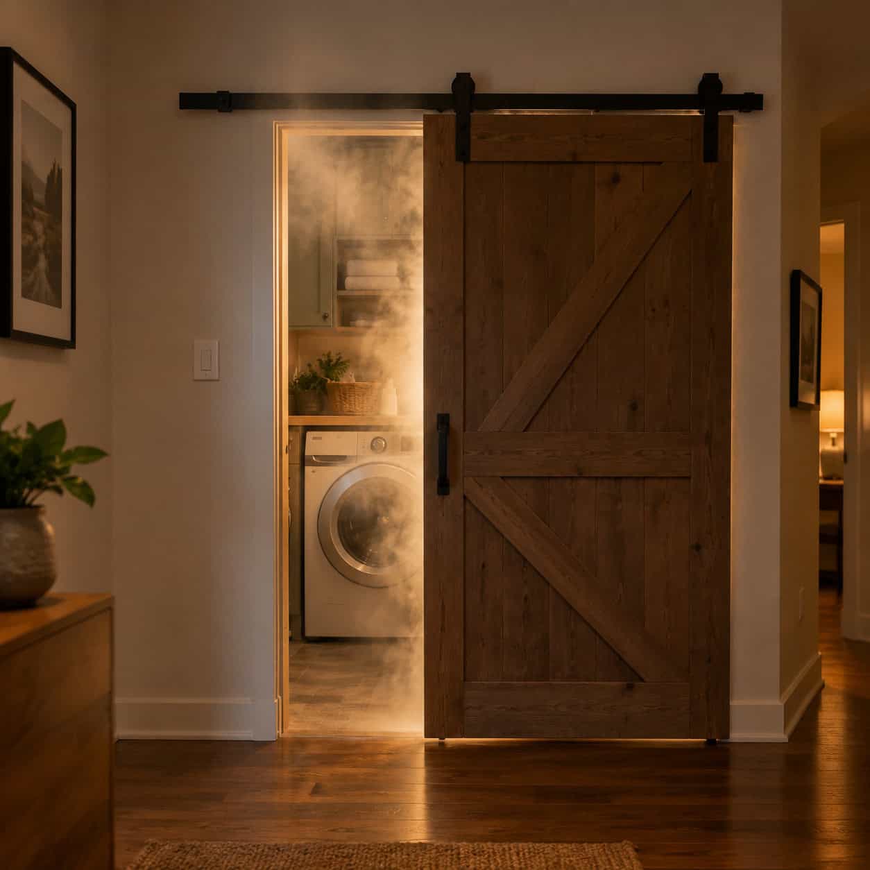 A Barn Door on the Laundry Room