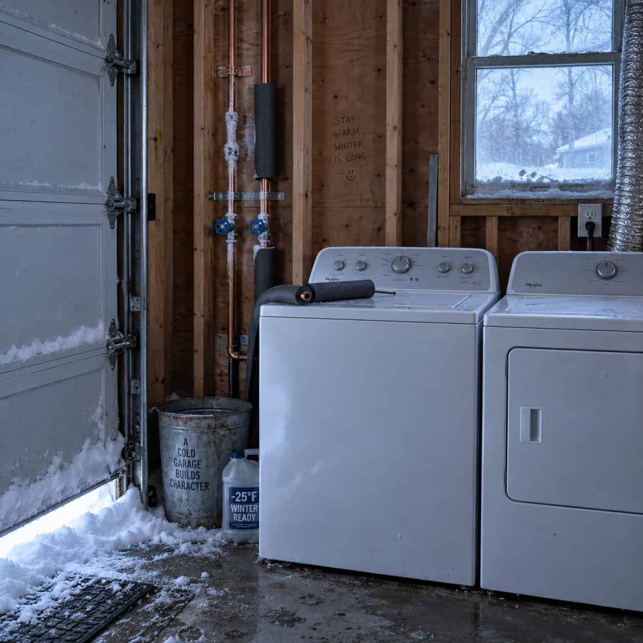 Laundry Moved Into an Unheated Garage