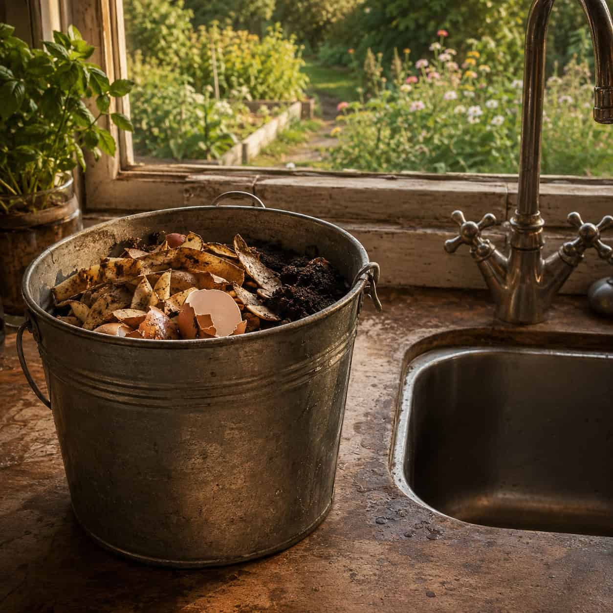 The Scrap Bucket by the Sink