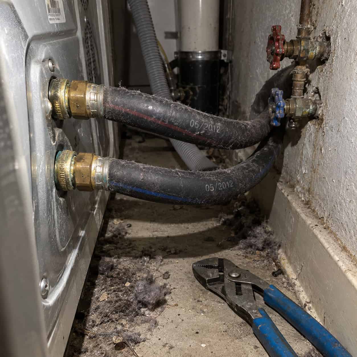 The Original Black Rubber Washing Machine Hoses