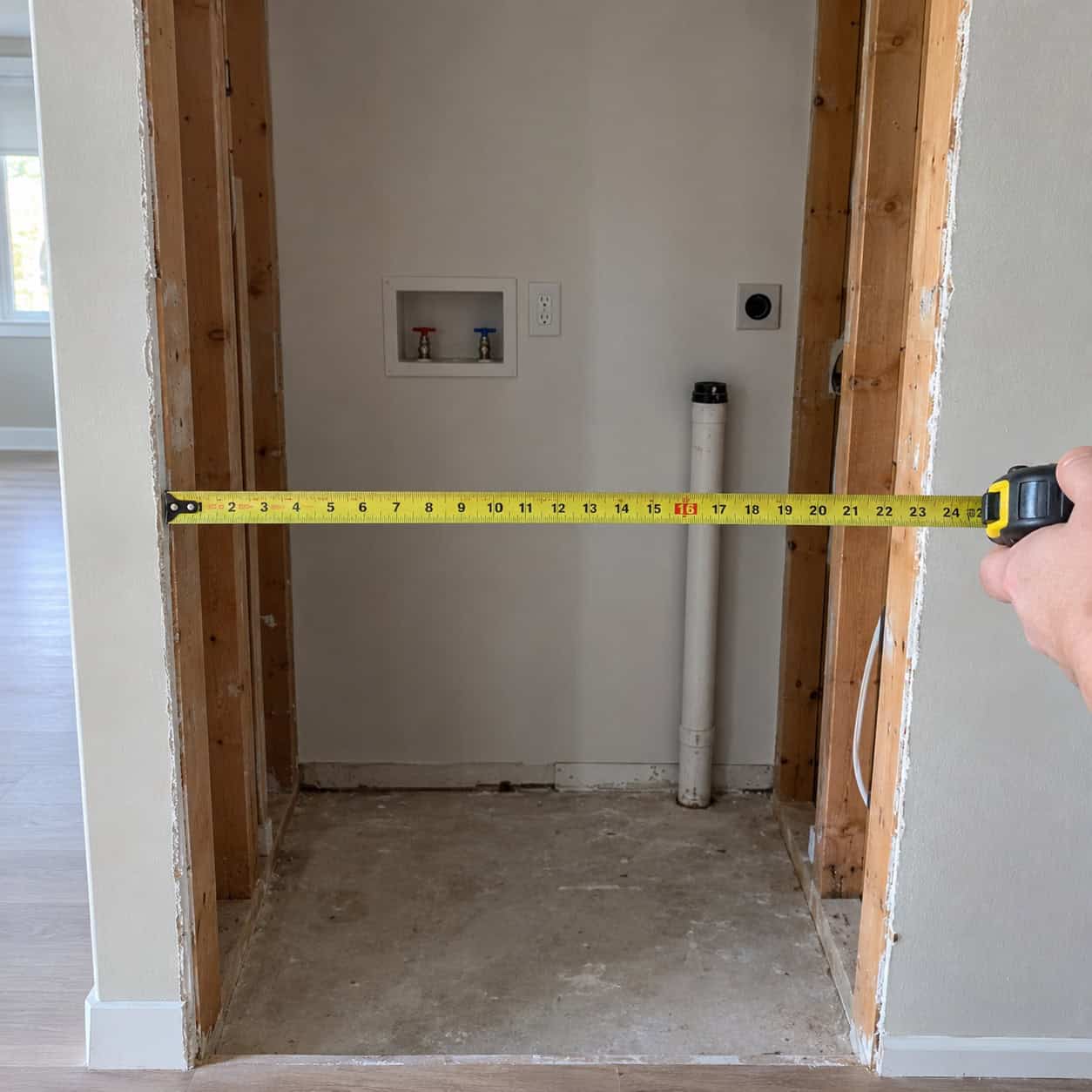 Measuring the Closet Opening Instead of the Full Depth