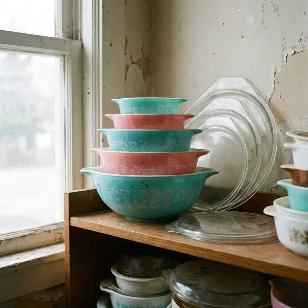 Patterned Pyrex Mixing Bowls and Casseroles