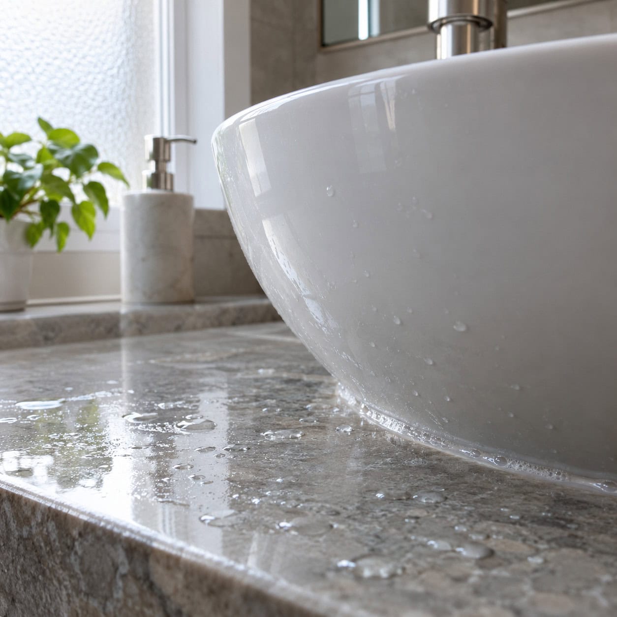 The Vessel Sink Perched on Top of the Counter