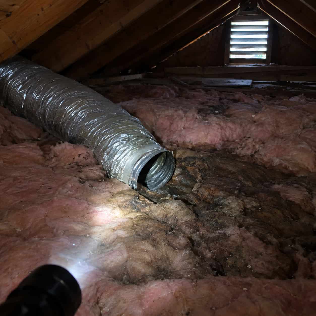 An undersized fan — or one ducted into the attic