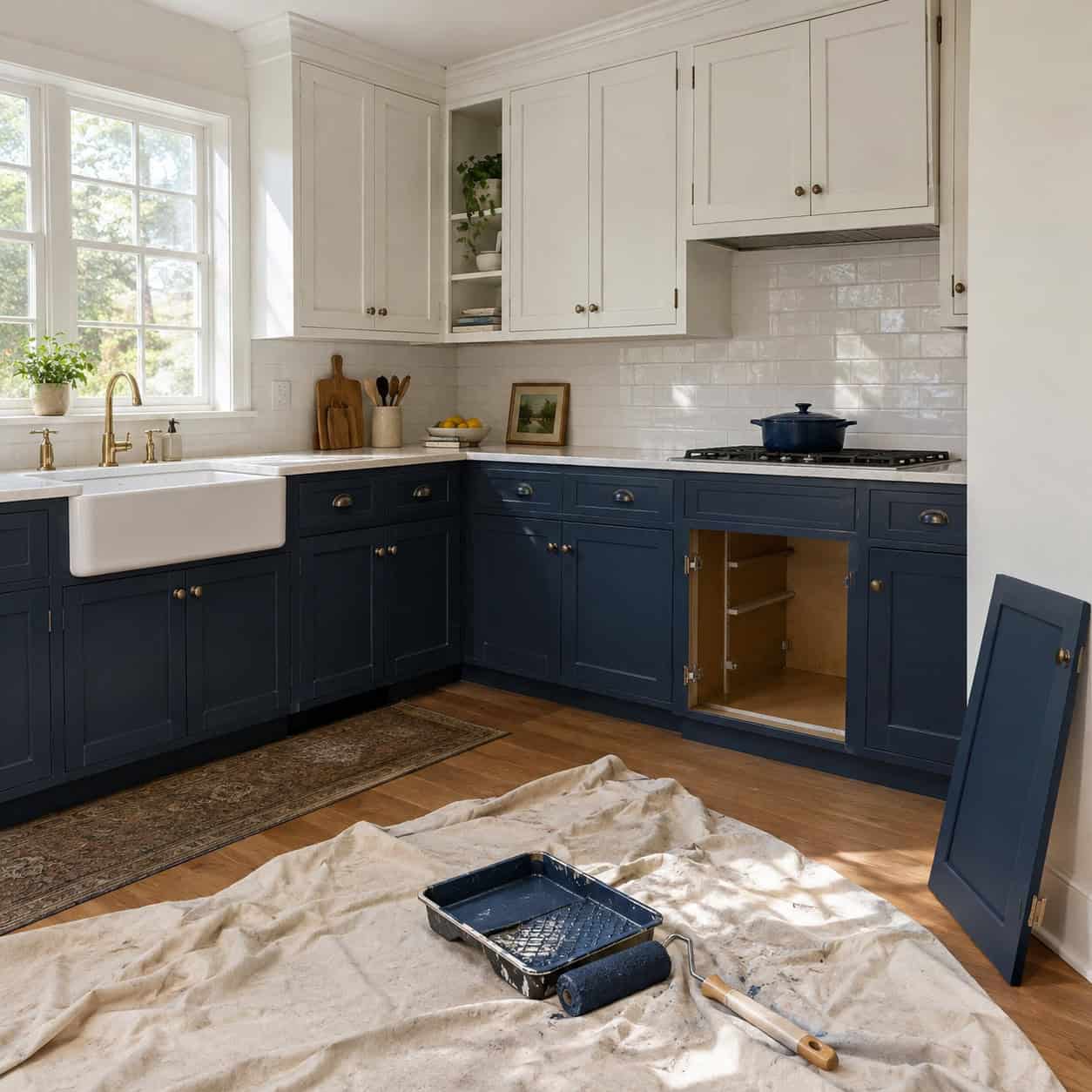 Paint Only the Lower Cabinets