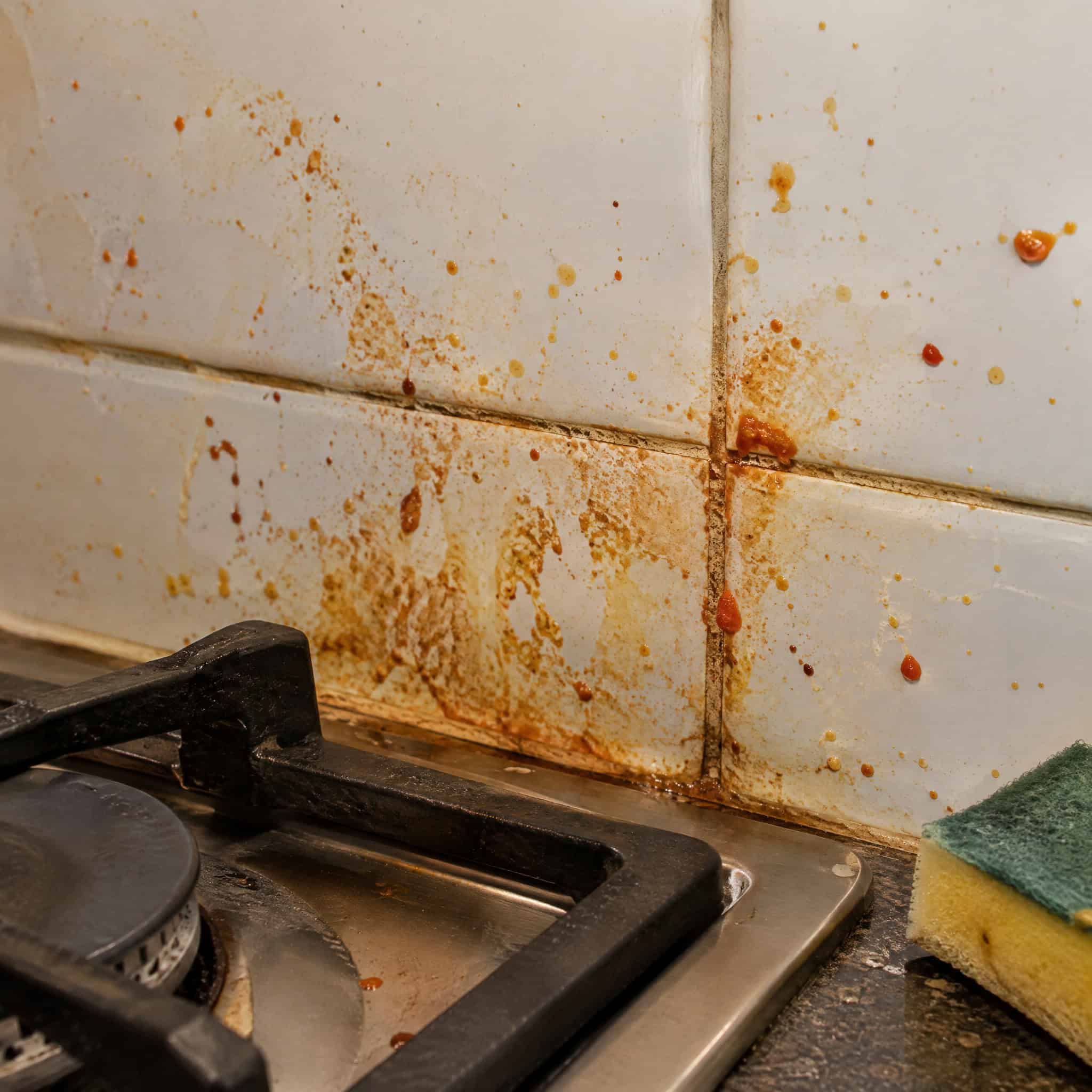 Standard Cement Grout Behind the Cooktop
