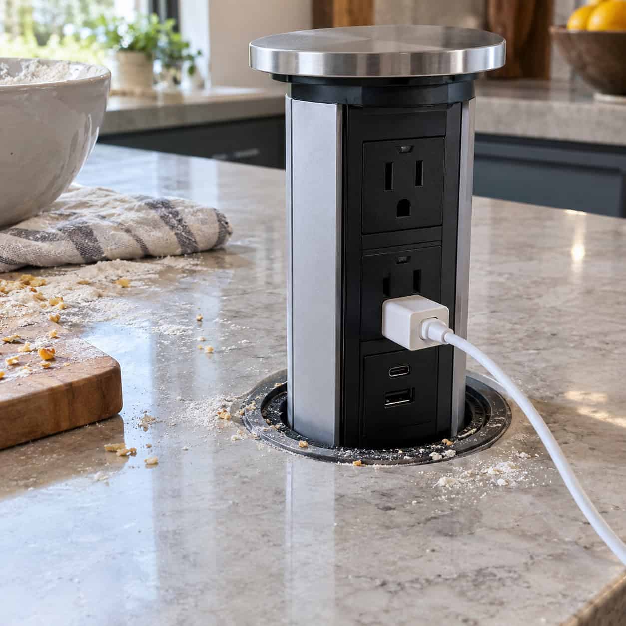 Flush Pop-Up Outlet Towers