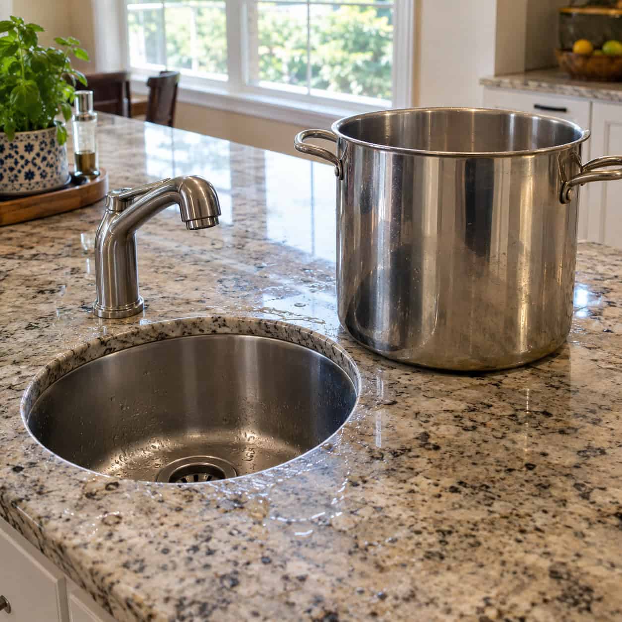 A Token Bar Sink With a Stubby Bar Faucet
