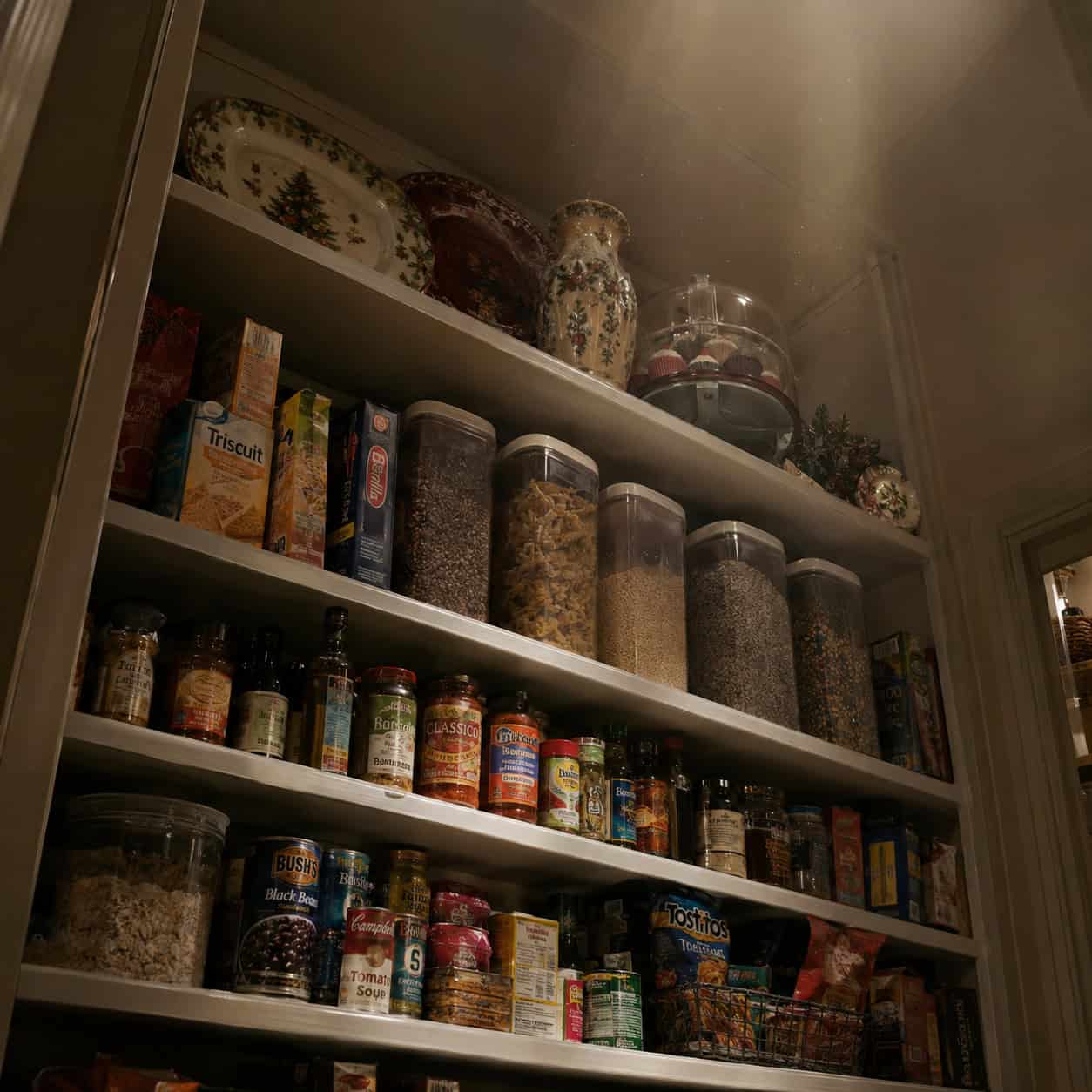 Shelves Running All the Way to a 10-Foot Ceiling