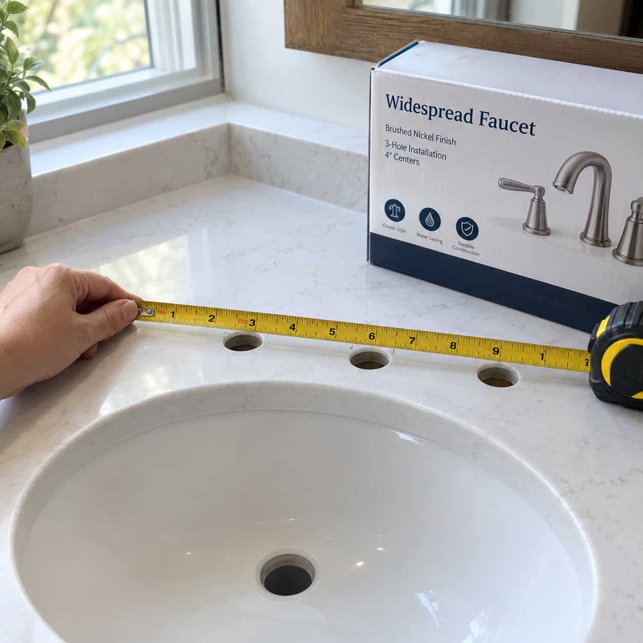 A Deck Pre-Drilled for 4-Inch Centerset Only