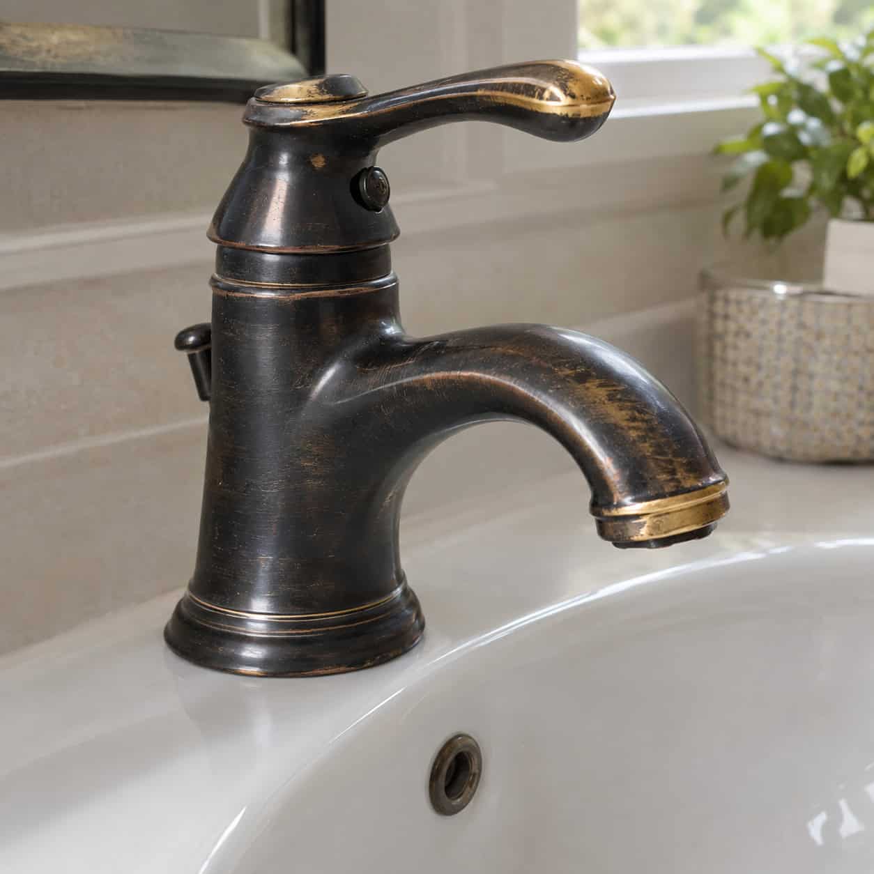 Oil-Rubbed Bronze and Other "Living" Finishes in a Busy Bath