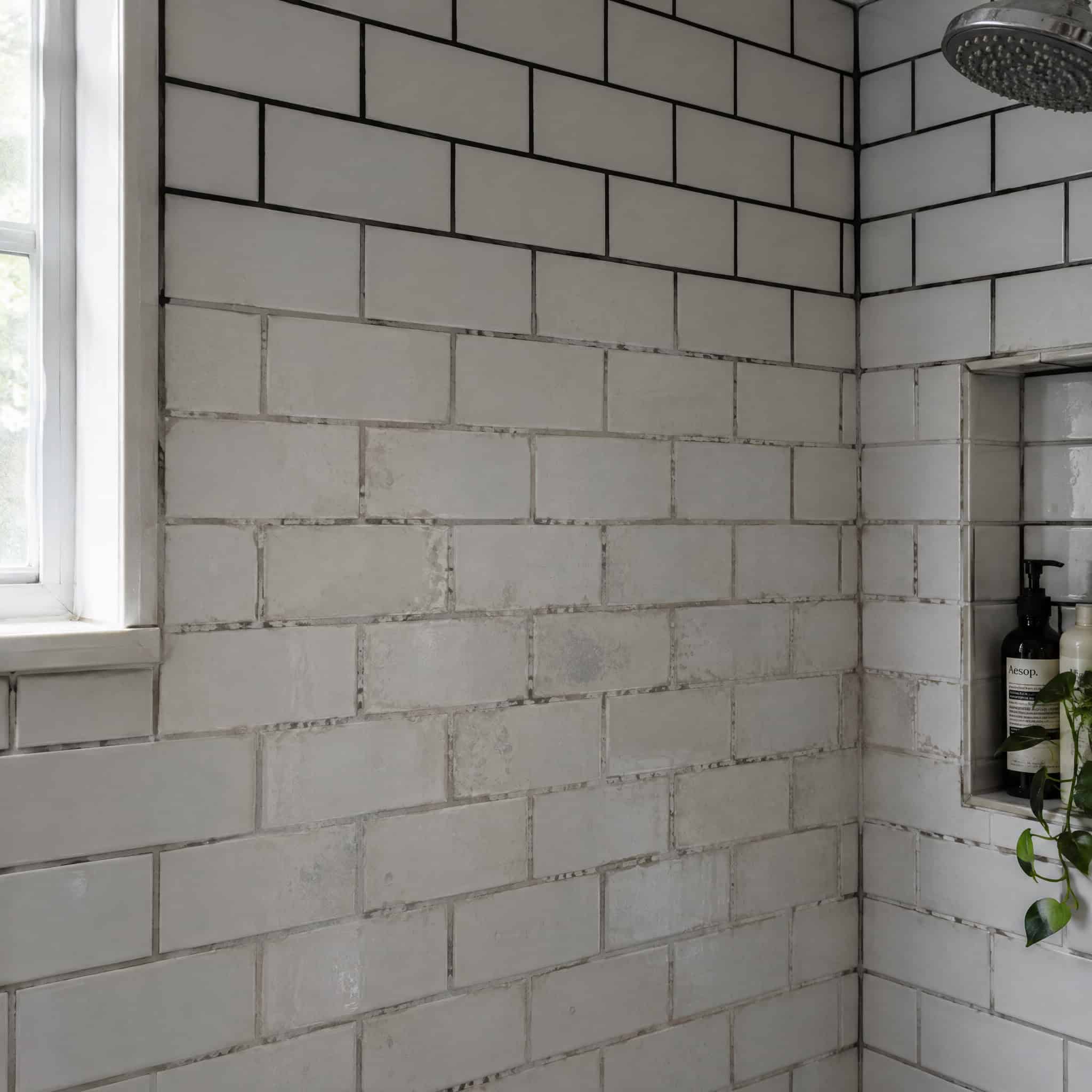 Black or High-Contrast Grout in a Wet Area