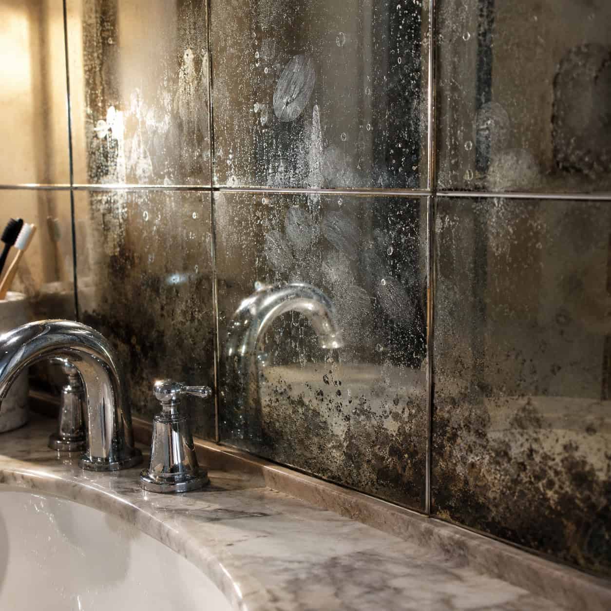 Mirrored and Antiqued-Mirror Tile