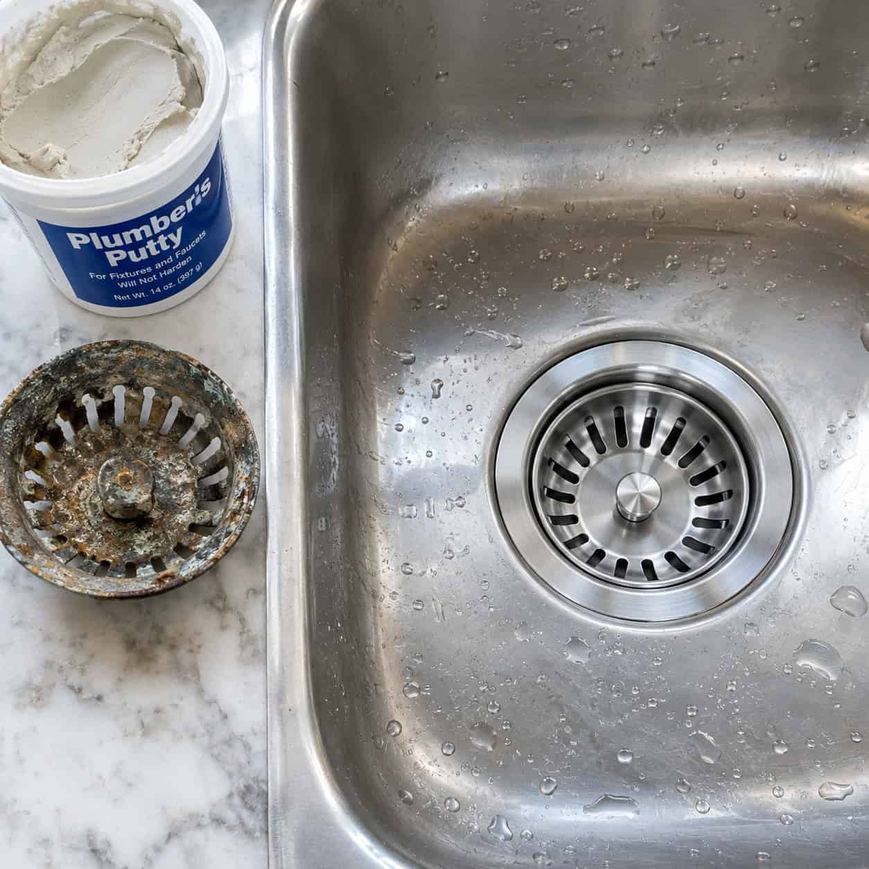 New Sink Basket Strainer and Disposal Flange