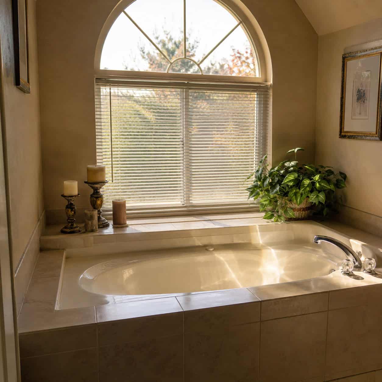 The Garden Tub on a Tiled Deck