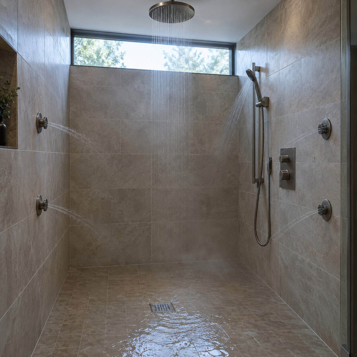 A Six-Outlet Shower System on a Half-Inch Valve
