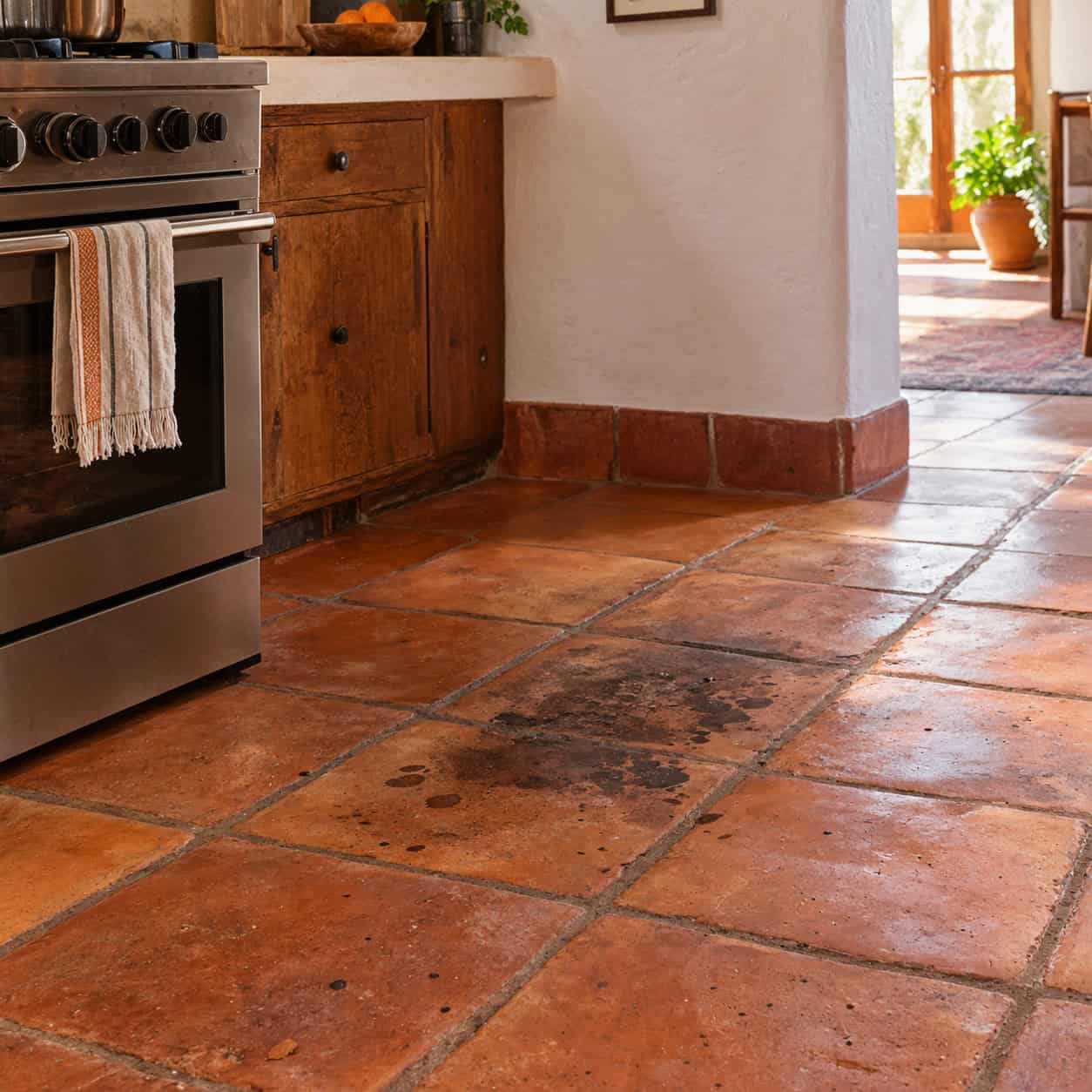 Unsealed Terracotta or Saltillo Tile