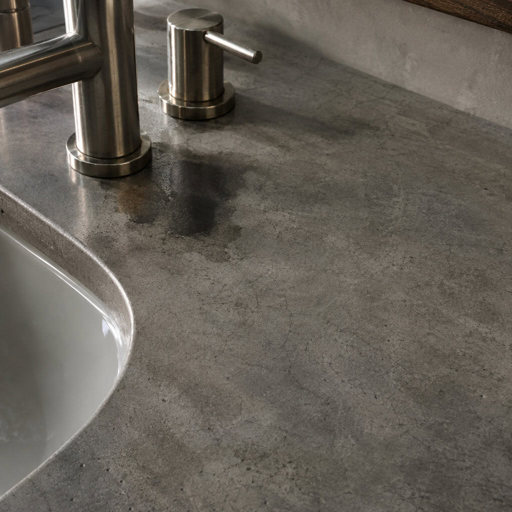 A Poured Concrete Vanity Top