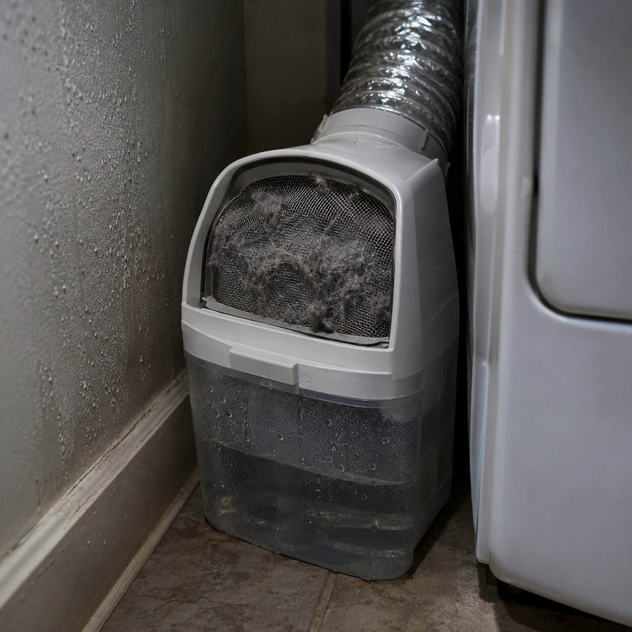 The Indoor Venting Kit With the Water Bucket